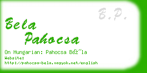 bela pahocsa business card